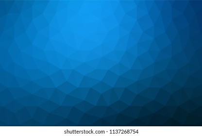 Dark BLUE vector shining triangular backdrop. Elegant bright polygonal illustration with gradient. Textured pattern for your backgrounds.