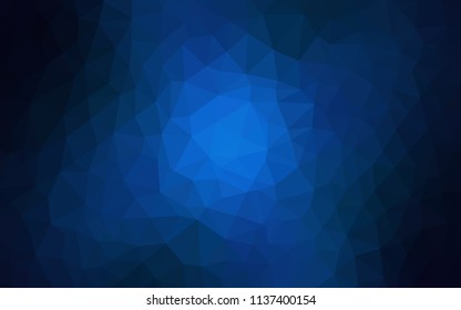 Dark BLUE vector shining triangular cover. Colorful illustration in polygonal style with gradient. Polygonal design for your web site.