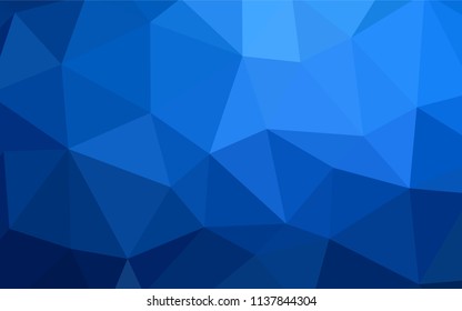 Dark BLUE vector shining triangular backdrop. Colorful illustration in abstract style with triangles. Best triangular design for your business.