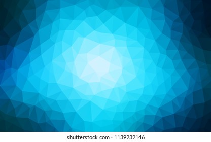 Dark BLUE vector shining triangular cover. Creative geometric illustration in Origami style with gradient. Brand new style for your business design.