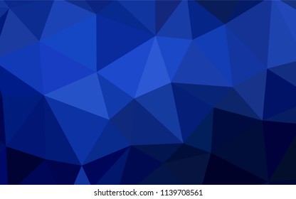 Dark BLUE vector shining triangular backdrop. Shining polygonal illustration, which consist of triangles. Textured pattern for your backgrounds.