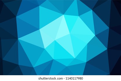 Dark BLUE vector shining triangular backdrop. Creative geometric illustration in Origami style with gradient. Textured pattern for your backgrounds.