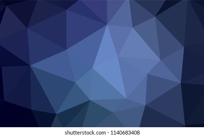 Dark BLUE vector shining triangular cover. Colorful illustration in abstract style with triangles. Template for cell phone's backgrounds.
