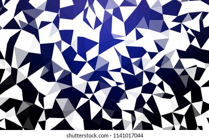 Dark BLUE vector shining triangular cover. Colorful illustration in polygonal style with gradient. Brand new design for your business.