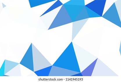 Dark BLUE vector shining triangular cover. A completely new color illustration in a polygonal style. Textured pattern for your backgrounds.