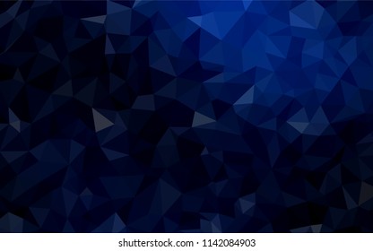 Dark BLUE vector shining triangular backdrop. Glitter abstract illustration with an elegant triangles. Pattern for a brand book's backdrop.