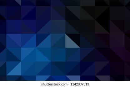 Dark BLUE vector shining triangular cover. Polygonal abstract illustration with gradient. Triangular pattern for your design.