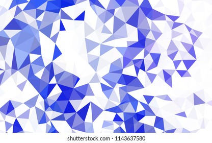 Dark BLUE vector shining triangular layout. Triangular geometric sample with gradient.  Polygonal design for your web site.