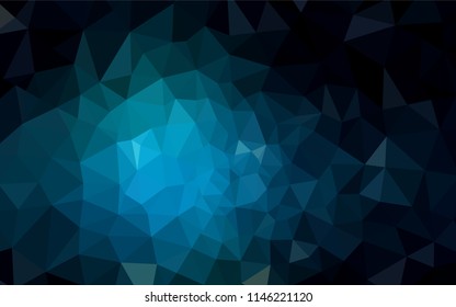 Dark BLUE vector shining triangular cover. Shining colorful illustration with triangles. Brand new design for your business.