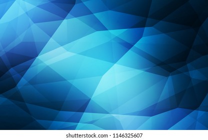 Dark BLUE vector shining triangular backdrop. Elegant bright polygonal illustration with gradient. Polygonal design for your web site.