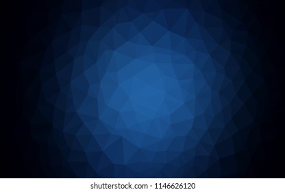 Dark BLUE vector shining triangular cover. Polygonal abstract illustration with gradient. A completely new design for your leaflet.