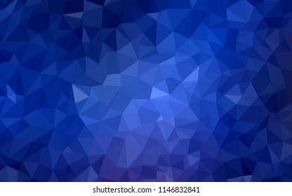 Dark BLUE vector shining triangular cover. Shining colorful illustration with triangles. Polygonal design for your web site.
