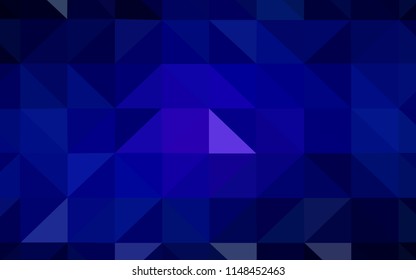 Dark BLUE vector shining triangular cover. A sample with polygonal shapes. Brand new style for your business design.
