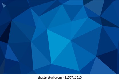 Dark BLUE vector shining triangular cover. Colorful illustration in abstract style with triangles. Polygonal design for your web site.
