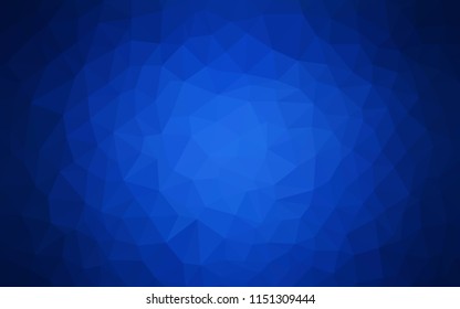 Dark BLUE vector shining triangular layout. Elegant bright polygonal illustration with gradient. Completely new template for your banner.