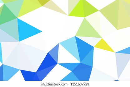 Dark BLUE vector shining triangular cover. Shining polygonal illustration, which consist of triangles. Template for cell phone's backgrounds.