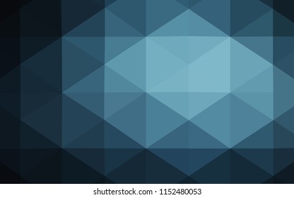 Dark BLUE vector shining triangular cover. Shining polygonal illustration, which consist of triangles. Brand-new style for your business design.