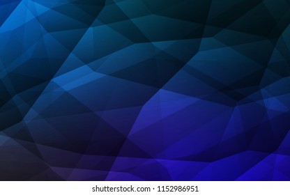 Dark BLUE vector shining triangular layout. Elegant bright polygonal illustration with gradient. A new texture for your web site.