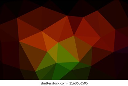 Dark BLUE vector shining triangular layout. Triangular geometric sample with gradient.  Triangular pattern for your design.