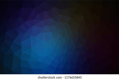 Dark BLUE vector shining triangular cover. Elegant bright polygonal illustration with gradient. Template for cell phone's backgrounds.