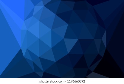 Dark BLUE vector shining triangular layout with a gem in a centre. A sample with polygonal shapes. Pattern for a brand book's backdrop.