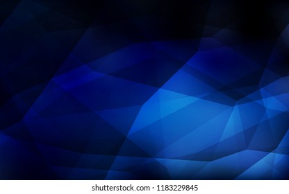 Dark BLUE vector shining triangular backdrop. Colorful illustration in polygonal style with gradient. Template for cell phone's backgrounds.