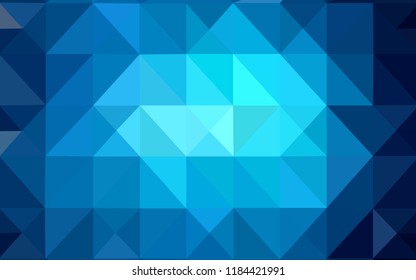 Dark BLUE vector shining triangular backdrop. A completely new color illustration in a polygonal style. The best triangular design for your business.