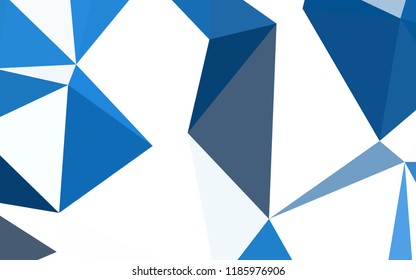Dark BLUE vector shining triangular backdrop. Colorful illustration in polygonal style with gradient. A new texture for your web site.