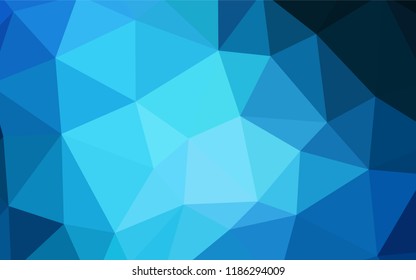 Dark BLUE vector shining triangular layout. Elegant bright polygonal illustration with gradient. A completely new design for your leaflet.