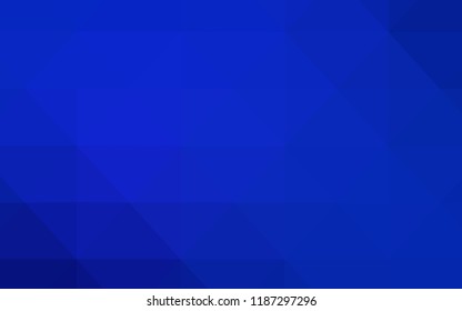 Dark BLUE vector shining triangular cover. Triangular geometric sample with gradient.  Brand new style for your business design.