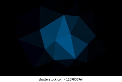 Dark BLUE vector shining triangular cover. Polygonal abstract illustration with gradient. New template for your brand book.