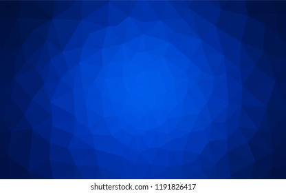 Dark BLUE vector shining triangular layout. Elegant bright polygonal illustration with gradient. Template for cell phone's backgrounds.