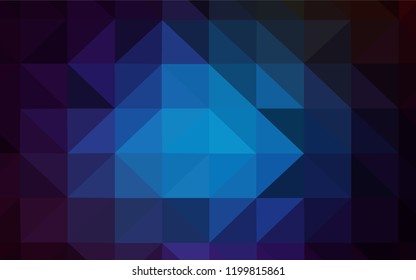 Dark BLUE vector shining triangular cover. Colorful illustration in abstract style with triangles. A new texture for your web site.