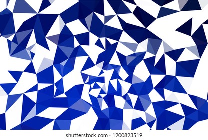 Dark BLUE vector shining triangular layout. Triangular geometric sample with gradient.  Brand new style for your business design.