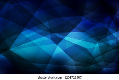 Dark BLUE vector shining triangular backdrop. Geometric illustration in Origami style with gradient.  Pattern for a brand book's backdrop.