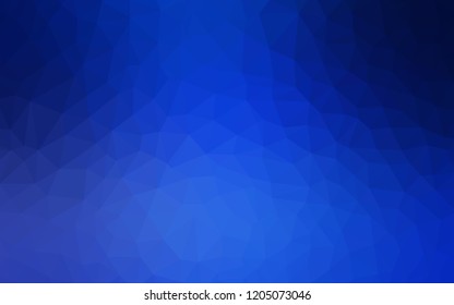 Dark BLUE vector shining triangular cover. Polygonal abstract illustration with gradient. Triangular pattern for your design.