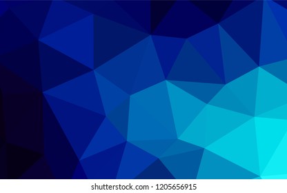 Dark BLUE vector shining triangular layout. Colorful abstract illustration with triangles. Pattern for a brand book's backdrop.