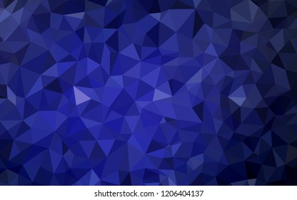 Dark BLUE vector shining triangular layout. Colorful illustration in abstract style with triangles. A completely new design for your leaflet.