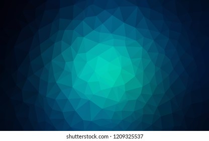 Dark BLUE vector shining triangular backdrop. A sample with polygonal shapes. Brand new style for your business design.