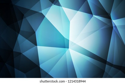 Dark BLUE vector shining triangular layout. Creative illustration in halftone style with triangles. A new texture for your web site.