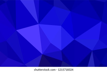 Dark BLUE vector shining triangular layout. Geometric illustration in Origami style with gradient.  Brand new style for your business design.