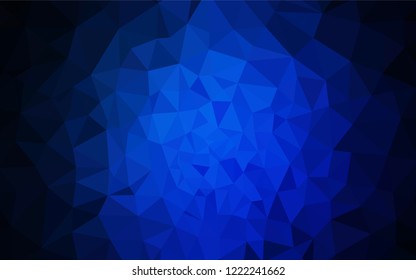Dark BLUE vector shining triangular layout. Polygonal abstract illustration with gradient. A new texture for your web site.