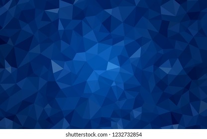 Dark BLUE vector shining triangular layout. Geometric illustration in Origami style with gradient.  Triangular pattern for your design.