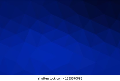 Dark BLUE vector shining triangular backdrop. Elegant bright polygonal illustration with gradient. That pattern can be used as a part of a brand book.