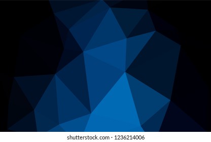 Dark BLUE vector shining triangular backdrop. Colorful illustration in abstract style with triangles. A new texture for your web site.