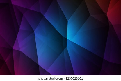 Dark BLUE vector shining triangular layout. Creative illustration in halftone style with triangles. Brand new design for your business.