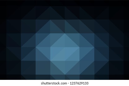 Dark BLUE vector shining triangular backdrop. Glitter abstract illustration with an elegant triangles. A new texture for your web site.