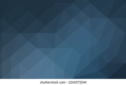 Dark BLUE vector shining triangular background. Triangular geometric sample with gradient.  Brand new style for your business design.