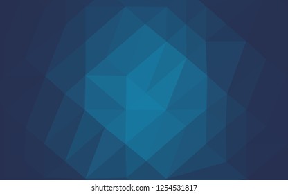 Dark BLUE vector shining triangular background. A sample with polygonal shapes. New texture for your design.