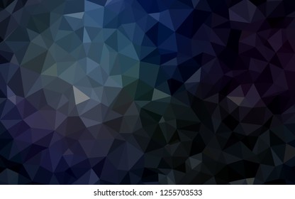 Dark BLUE vector shining triangular backdrop. Creative illustration in halftone style with triangles. Brand new style for your business design.